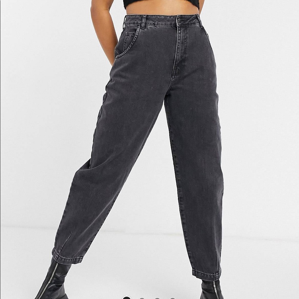 Reclaimed Vintage Balloon Leg Jeans Washed Black